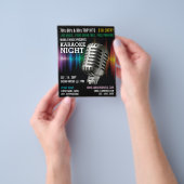Silver Microphone, Karaoke Event Adverteren Flyer (Hand)