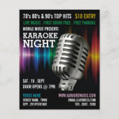 Silver Microphone, Karaoke Event Adverteren Flyer (Voorkant)