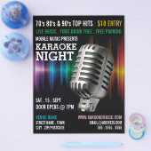 Silver Microphone, Karaoke Event Adverteren Flyer (Enkel)