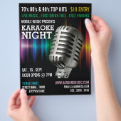 Silver Microphone, Karaoke Event Adverteren Flyer (Hand)