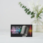 Silver Microphone, Karaoke Event Organizer Visitekaartje (Staand voorkant)