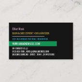 Silver Microphone, Karaoke Event Organizer Visitekaartje (Achterkant)