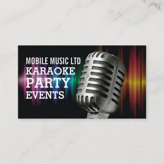 Silver Microphone, Karaoke Event Organizer Visitekaartje (Voorkant)