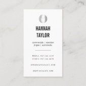 Silver Microphone Voice Actor Verticaal Visitekaartje (Achterkant)