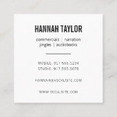 Silver Microphone Voice Actor Vierkante Visitekaartje (Achterkant)