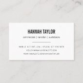 Silver Microphone Voice Actor Visitekaartje (Achterkant)