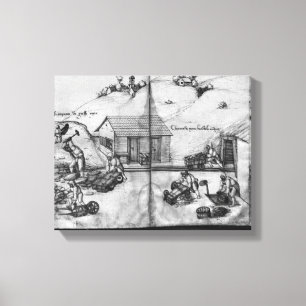 Silver-mijn van La Croix-aux-Mines Canvas Afdruk