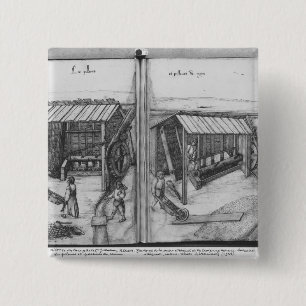 Silver-mijn van La Croix-aux-Mines, Lorraine Vierkante Button 5,1 Cm