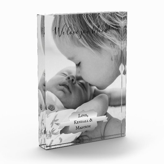 Silver Minimal Moederdag Photo Block Fotoblokken (Links)