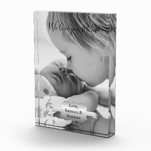 Silver Minimal Moederdag Photo Block Fotoblokken (Rechts)