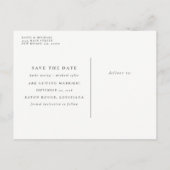 Silver Minimal Typography Bewaar de datum Aankondigingskaart (Achterkant)