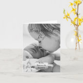 Silver Minimalist Photo Moederdag Card Kaart (Gele Bloem)