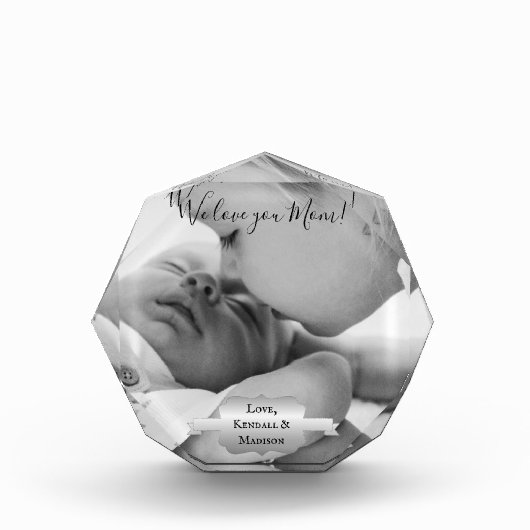 Silver Minimalist Photo Moederdag Fotoblokken (Voorkant)