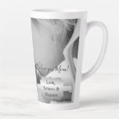 Silver Minimalist Photo Moederdag Latte Mok (Rechts)