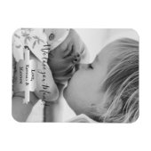 Silver minimalist Photo Moederdag Magnet Magneet (Horizontaal)