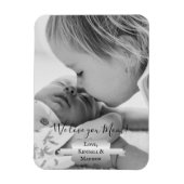 Silver minimalist Photo Moederdag Magnet Magneet (Verticaal)