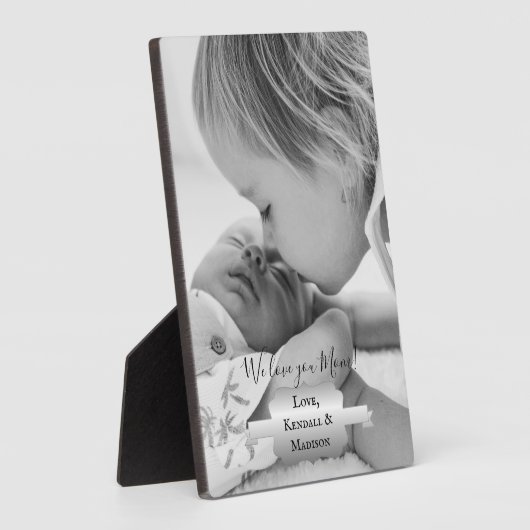 Silver Minimalist Photo Moederdag Plaque Fotoplaat (Zijkant)