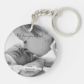 Silver Minimalist Photo Moederdag Sleutelhanger (Achterkant)