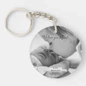 Silver Minimalist Photo Moederdag Sleutelhanger (Voorkant)