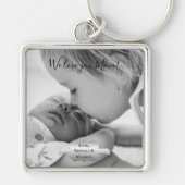 Silver Minimalist Photo Moederdag Sleutelhanger (Voorkant)