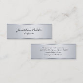 Silver Minimalist Trendy Modern Elegant Typografie Mini Visitekaartje (Voorkant / Achterkant)