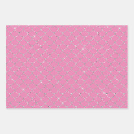 Silver Mint Aqua Pink Zeemeermin Inpakpapier Vel