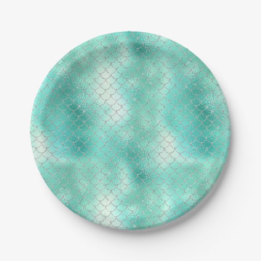 Silver Mint Mermaid Papieren Bordje (Voorkant)