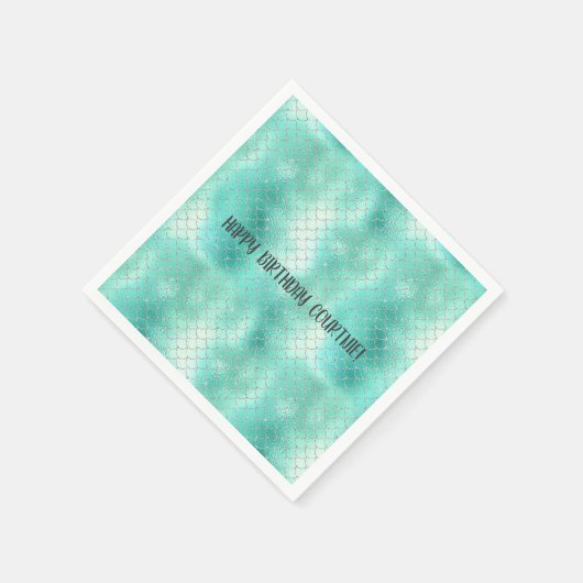 Silver Mint Mermaid Servet (Hoek)