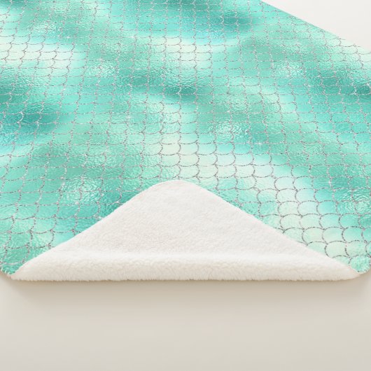 Silver Mint Mermaid Sherpa Deken (3/4)