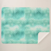 Silver Mint Mermaid Sherpa Deken (Voorkant (horizontaal))