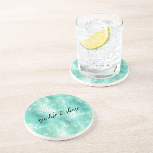 Silver Mint Mermaid Zandsteen Onderzetter (Zijkant)