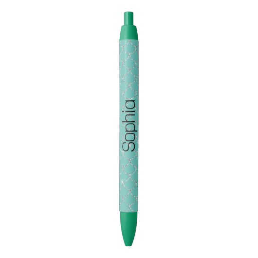 Silver Mint Mermaid Zwarte Inkt Pen (Voorkant Verticaal)