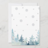 Silver & Mint Winter onederland 1e verjaardagsfees Kaart (Achterkant)
