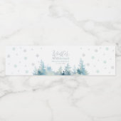 Silver & Mint Winter Wonderland 1e verjaardagsfees Waterfles Etiket (Enkel label)