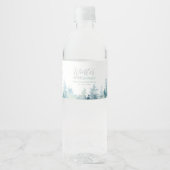 Silver & Mint Winter Wonderland 1e verjaardagsfees Waterfles Etiket (Voorkant)