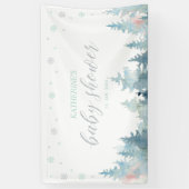 Silver & Mint Winter Wonderland Baby shower Spandoek (Verticaal)