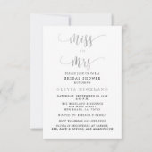 Silver Miss tegen Mrs Bridal Shower Uitnodigingen (Voorkant)
