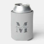 Silver Mist | Custom Monogram Wedding Groomsmen  Blikjeskoeler (Blikje Voorkant)