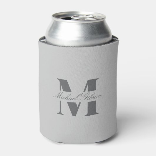 Silver Mist | Custom Monogram Wedding Groomsmen  Blikjeskoeler (Blikje Voorkant)