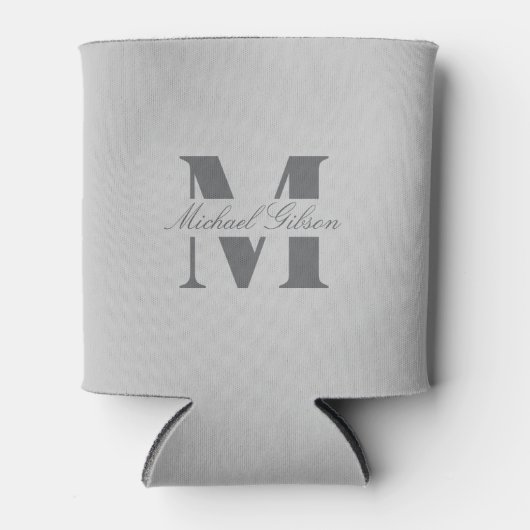 Silver Mist | Custom Monogram Wedding Groomsmen Blikjeskoeler (Voorkant)