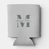 Silver Mist | Custom Monogram Wedding Groomsmen  Blikjeskoeler (Achterkant)