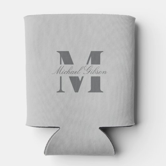 Silver Mist | Custom Monogram Wedding Groomsmen  Blikjeskoeler (Achterkant)