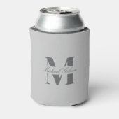 Silver Mist | Custom Monogram Wedding Groomsmen  Blikjeskoeler (Blikje Achterkant)