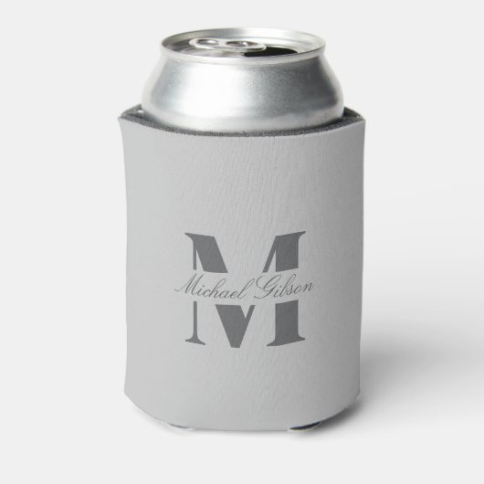 Silver Mist | Custom Monogram Wedding Groomsmen Blikjeskoeler (Blikje Achterkant)