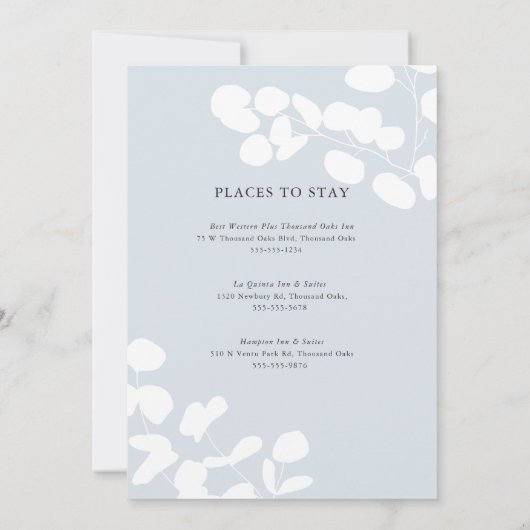 Silver Mist Eucalyptus Greenery Modern Wedding Kaart (Achterkant)