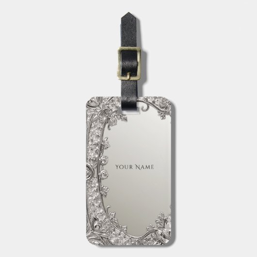 Silver  Modern Bagagelabel (Voorkant verticaal)