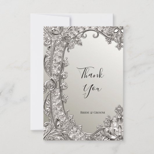 Silver Modern bedankkaart (Voorkant)
