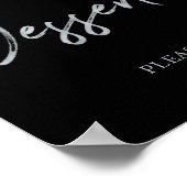 Silver Modern Brush Lettering Dessert Bar Sign Poster (Hoek)