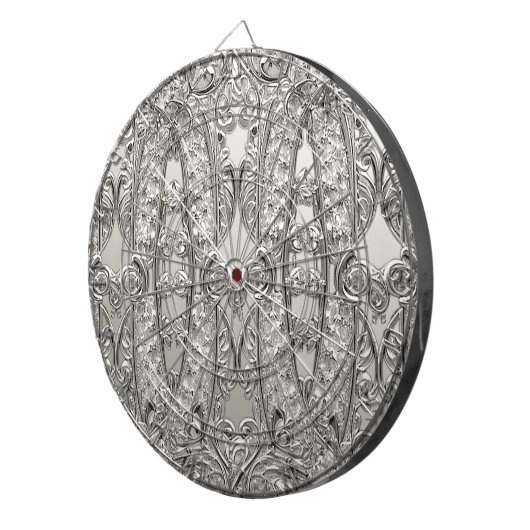 Silver Modern Dartboard Dartbord (Voorkant Rechts)