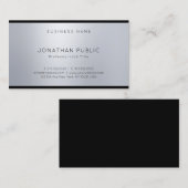 Silver Modern Elegant Professional Glamoureus Plai Visitekaartje (Voorkant / Achterkant)